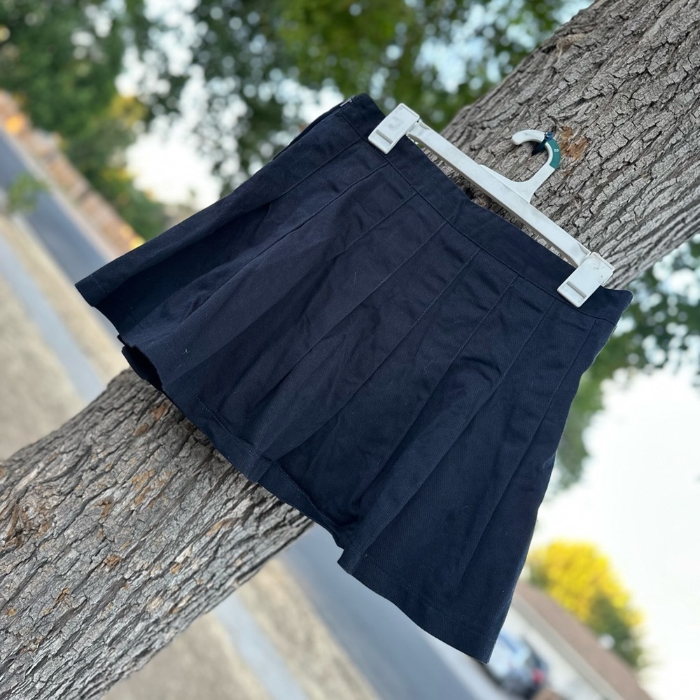 Classic Navy Blue y2k Punk Grunge Skater Skirt